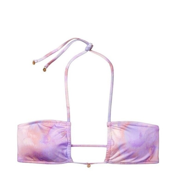 VICTORIA SECRET Purple Tie Dye Multiway Halter Bikini Top Adjustable Bikini Set - Picture 4 of 13